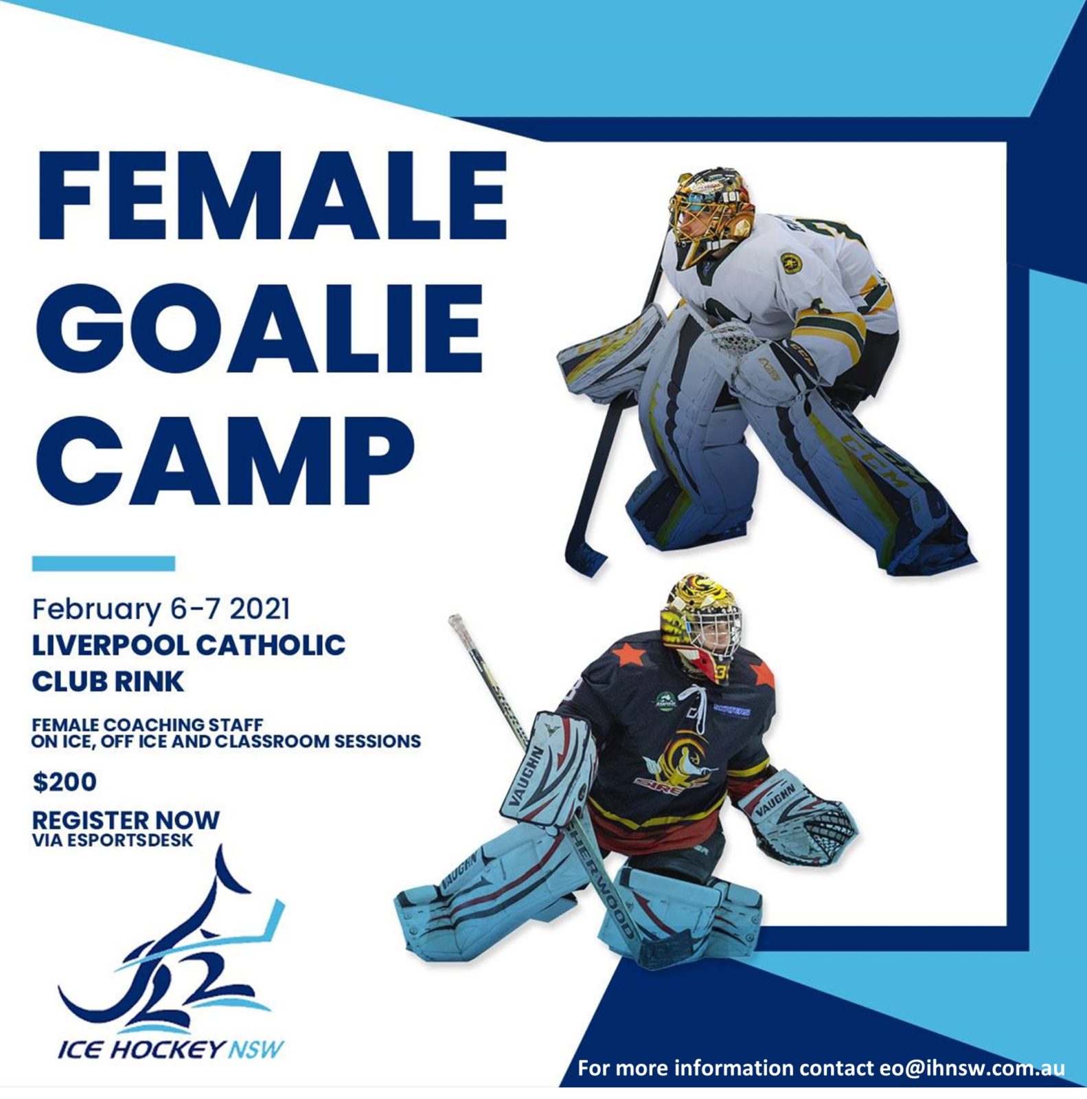 IHNSW Female Goalie Camp Feb 6-7 2021