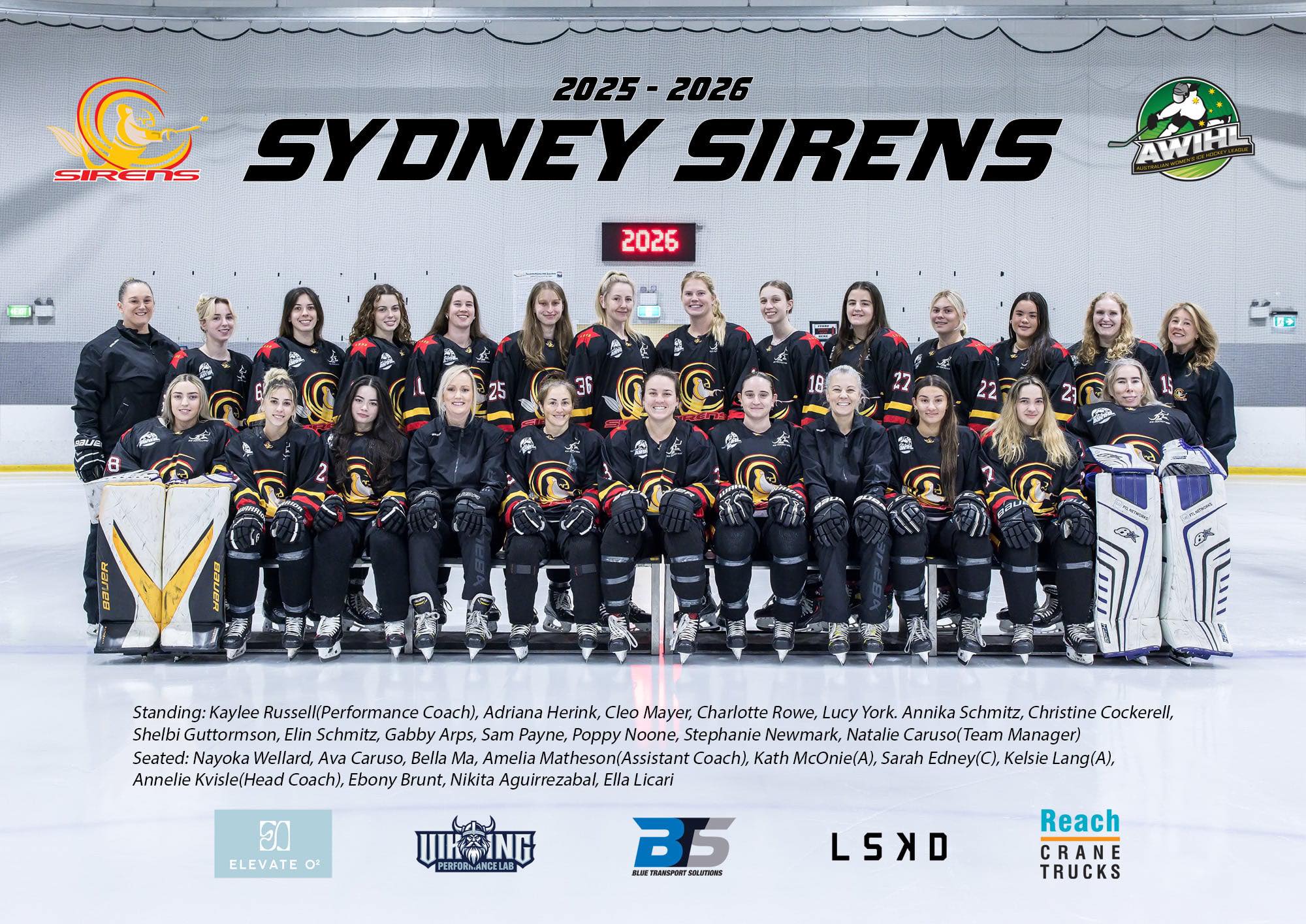 AWIHL Sydney Sirens – Head Coach and Team Manager